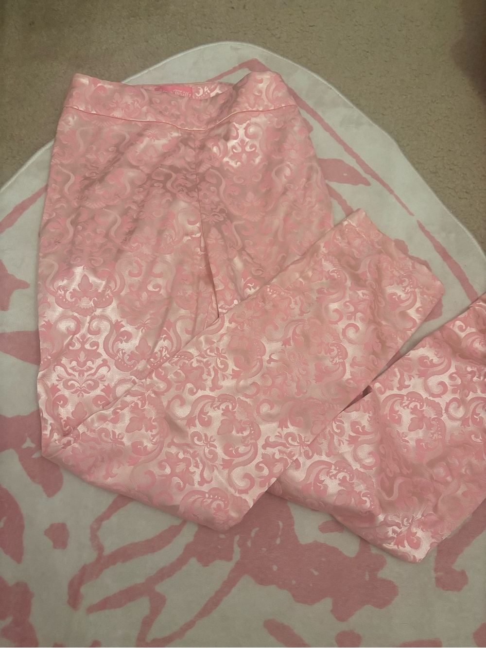 Pink Jacquard Patterned Pants Sugar thrills